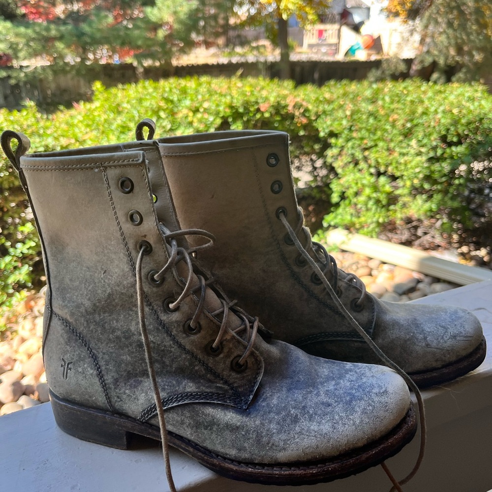 Frye Veronica distressed combat boots